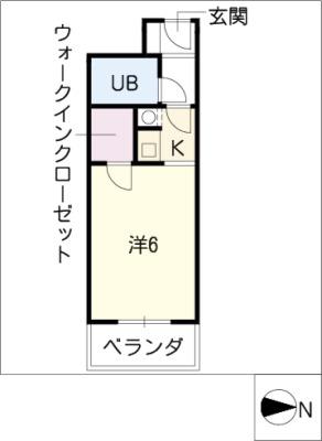グランティ桑名(1K/5階)の間取り写真