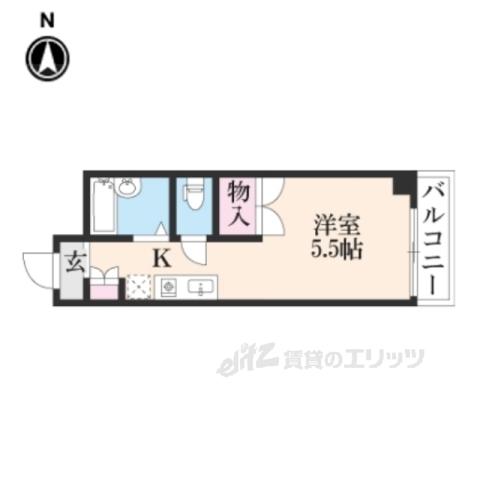 ファミール西大寺(ワンルーム/1階)の間取り写真