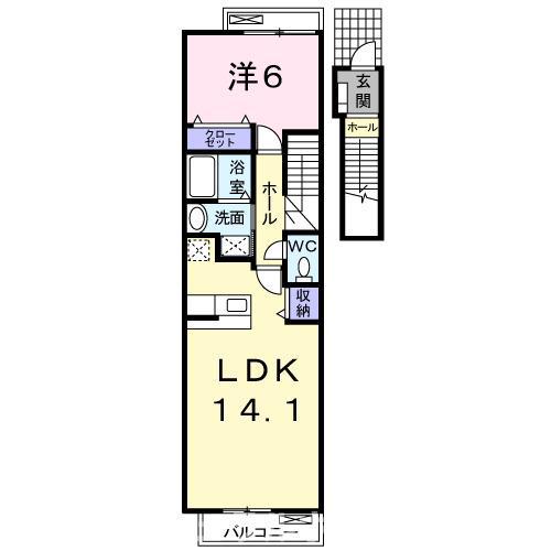 エアリースクエアI(1LDK/2階)の間取り写真