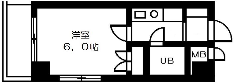 ピースフルハウス(1K/4階)の間取り写真