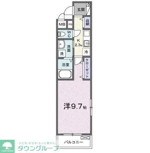 ヒカルサ熊谷サウス(1K/2階)の間取り写真