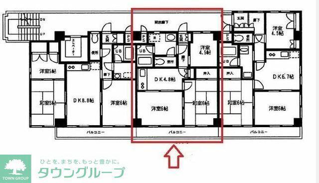 ハーモニー南林間(3DK/5階)の間取り写真