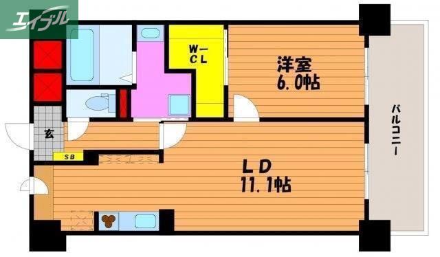 リッチ・クレールマンション(1LDK/4階)の間取り写真