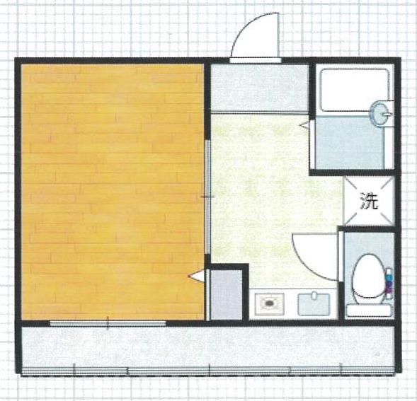 ハーベスト長居(ワンルーム/3階)の間取り写真