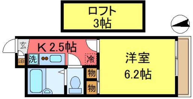 NATURA SHINKOIWA(1K/1階)の間取り写真