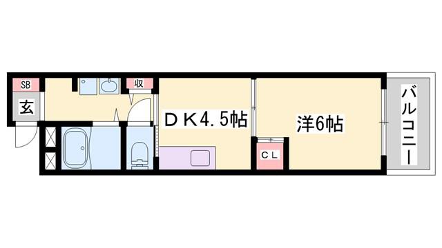カサグランデモモ(1DK/2階)の間取り写真