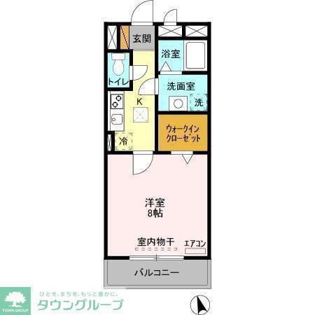 FOREST WIND(1K/1階)の間取り写真