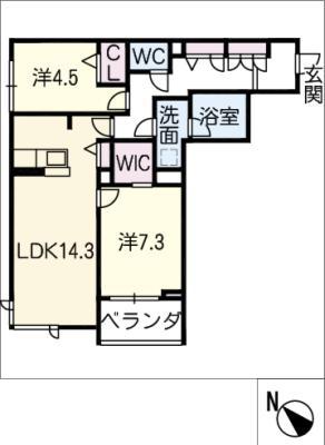 LUANA VIP RESIDENCE(2LDK/4階)の間取り写真