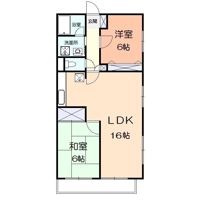 レジデンス永田台(2LDK/1階)の間取り写真