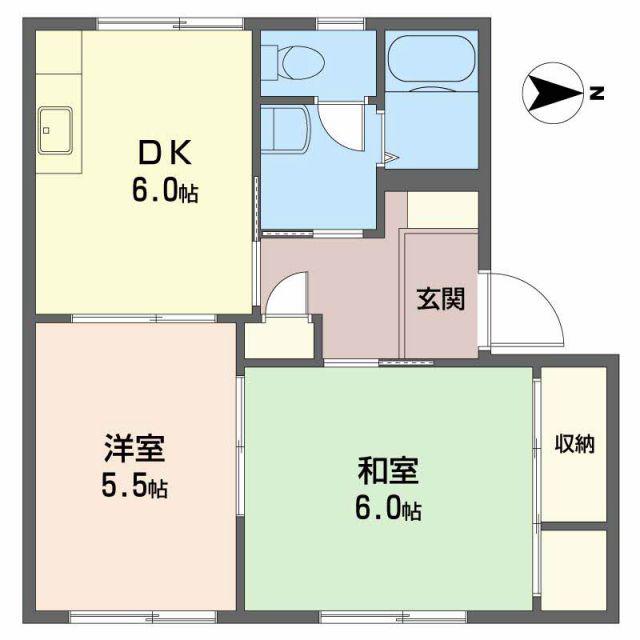 TOTORO(2DK/2階)の間取り写真