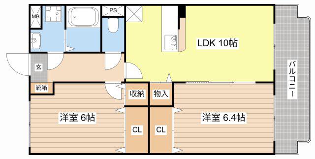 ユーミーEBINUMA(2LDK/1階)の間取り写真