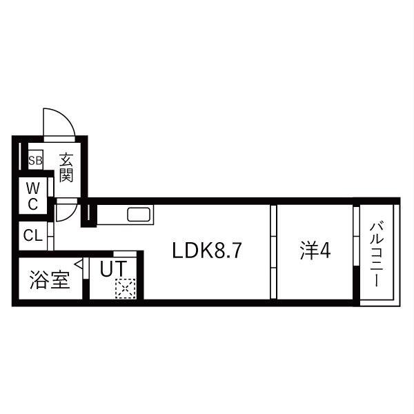 AXIA CITY 兵庫(1LDK/3階)の間取り写真