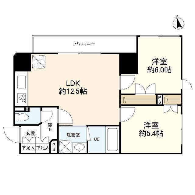 リバーレ中野坂上(2LDK/4階)の間取り写真