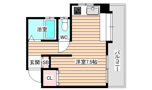 ヴィラテスト(ワンルーム/4階)の間取り写真