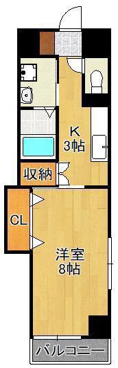 KSK門司港コアプレイス(1K/2階)の間取り写真