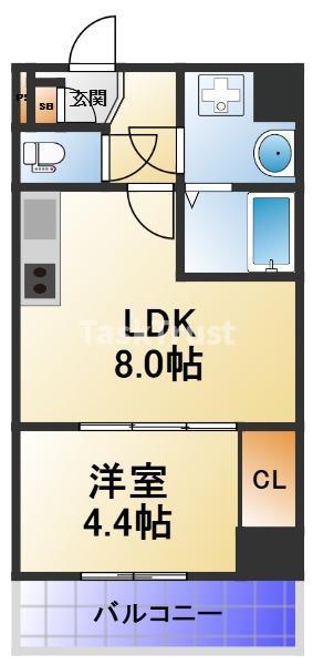 SFIDA森ノ宮(1LDK/9階)の間取り写真