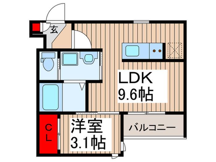 REGALEST NISSHIN(1LDK/1階)の間取り写真