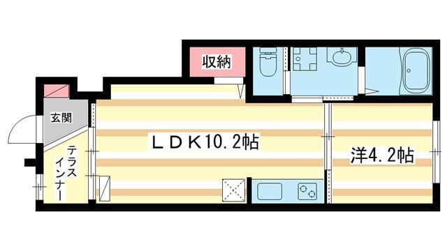 ル・リアン(1LDK/1階)の間取り写真