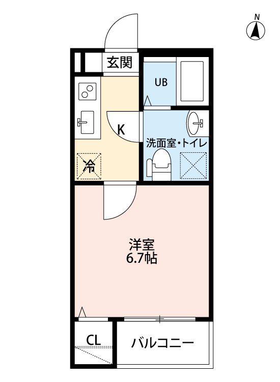 フィローネ高畑(1K/3階)の間取り写真