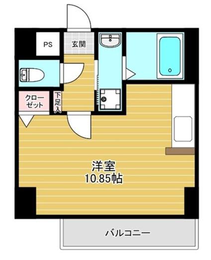 エルフ上杉(ワンルーム/2階)の間取り写真