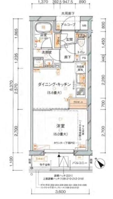 ソフィアーレ代官山(1DK/3階)の間取り写真