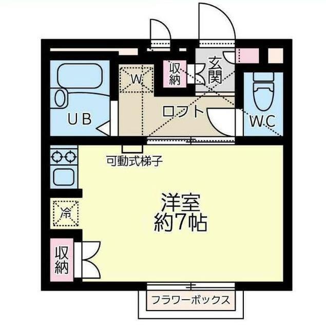 CASA矢部(1K/1階)の間取り写真