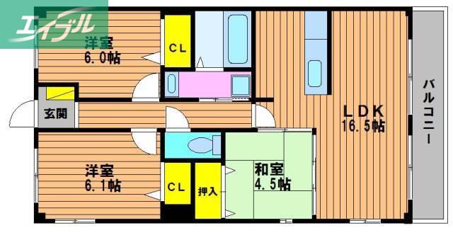 アヴァンセ(3LDK/1階)の間取り写真