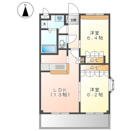 コンフォール・せいら(2LDK/2階)の間取り写真