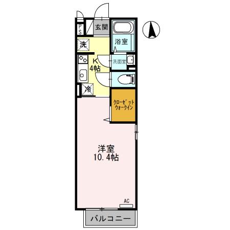 メゾンクロッシー(1K/2階)の間取り写真