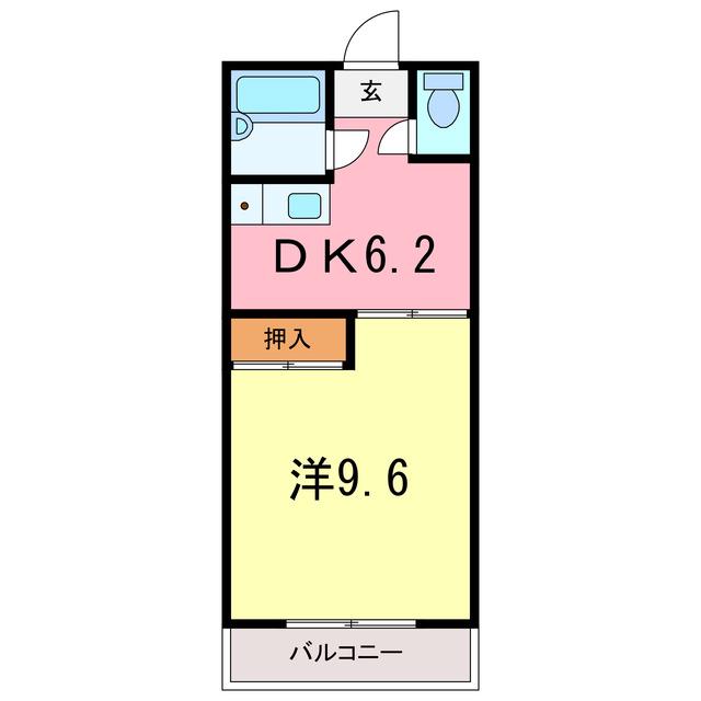 名鉄三河線 刈谷市駅 徒歩7分 4階建 築36年(1DK/1階)の間取り写真