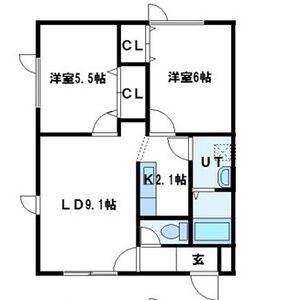フレンドリーハイツ(2LDK/3階)の間取り写真