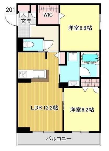 ブランバーチ ネスト(2LDK/2階)の間取り写真