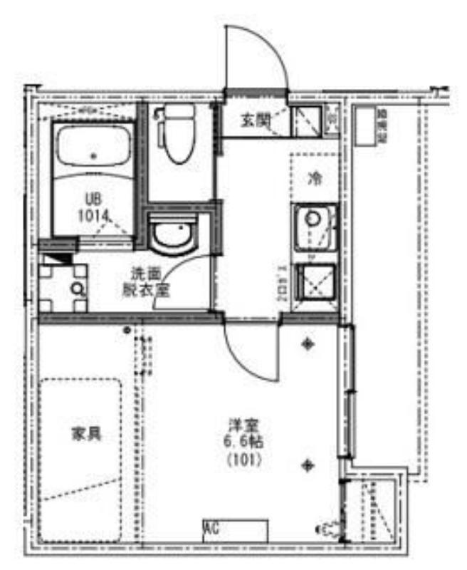 KEIAI RESIDENCE 西所沢II(1K/1階)の間取り写真