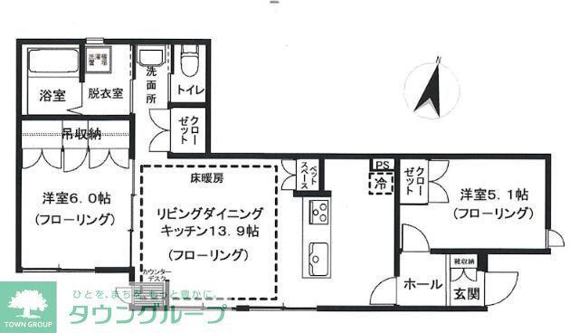 KM FIVE(2LDK/1階)の間取り写真