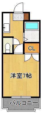シャトレ安部山(1K/2階)の間取り写真