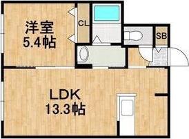 LIEN KITAHIROSHIMA I(1LDK/3階)の間取り写真