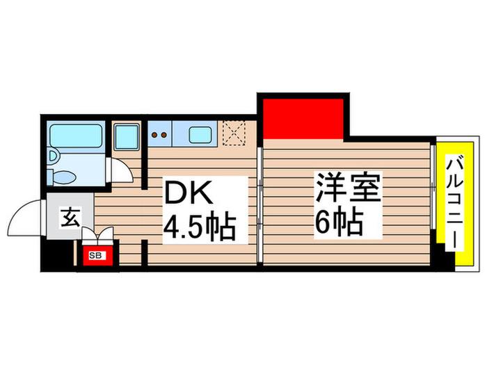 菱家ビル(1DK/4階)の間取り写真
