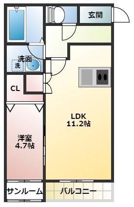 ROAN(1LDK/2階)の間取り写真