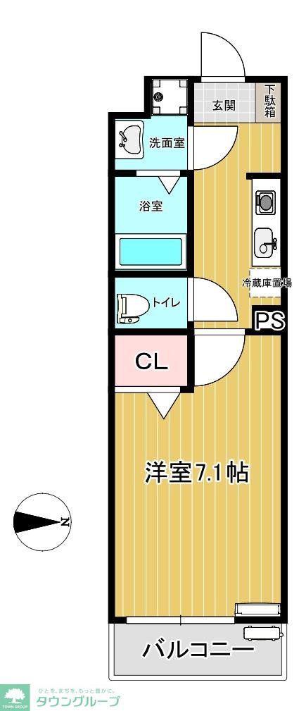 アコード氷川(1K/2階)の間取り写真