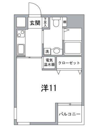 プラシードアープ(1K/8階)の間取り写真