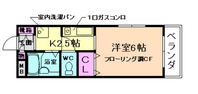 プチメゾン(1K/1階)の間取り写真