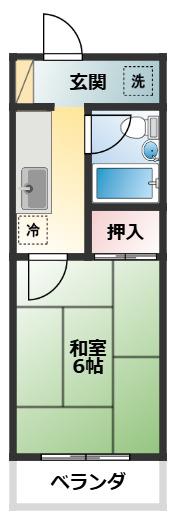 Fビル(1K/3階)の間取り写真