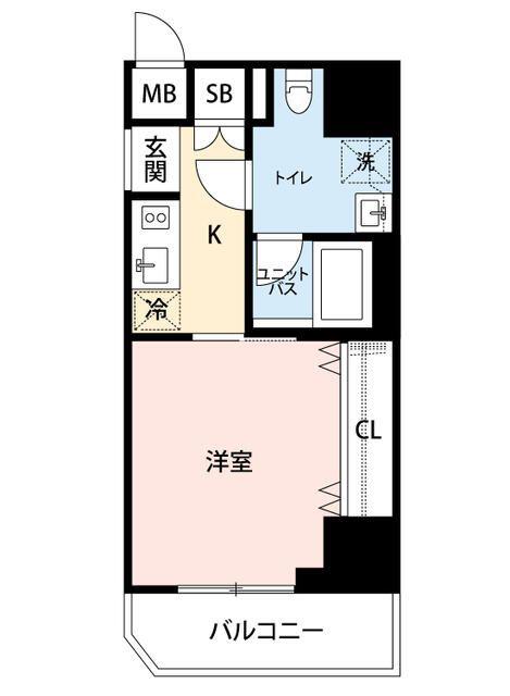 マイナビSTAYネオヴィスタ文京千駄木(1K/9階)の間取り写真
