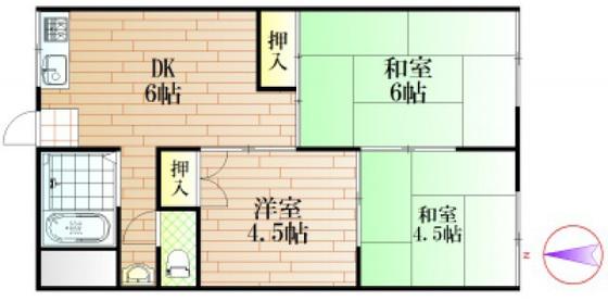 泉田パレス(3DK/2階)の間取り写真