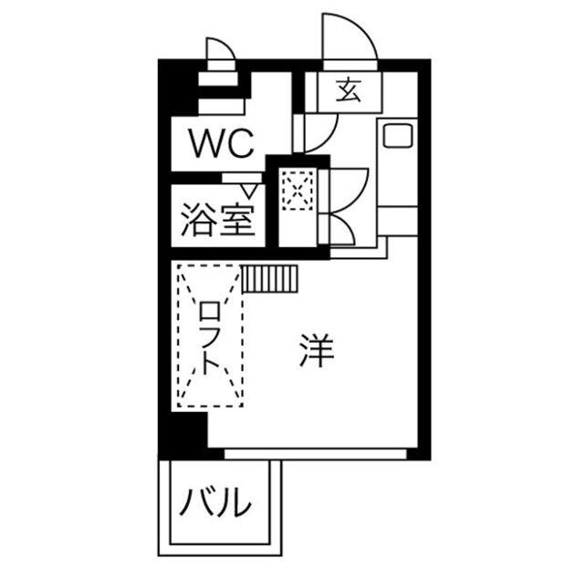 トライアングル旗の台(ワンルーム/4階)の間取り写真