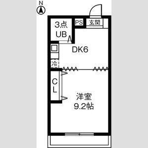 エグゼクティブ33(1K/1階)の間取り写真
