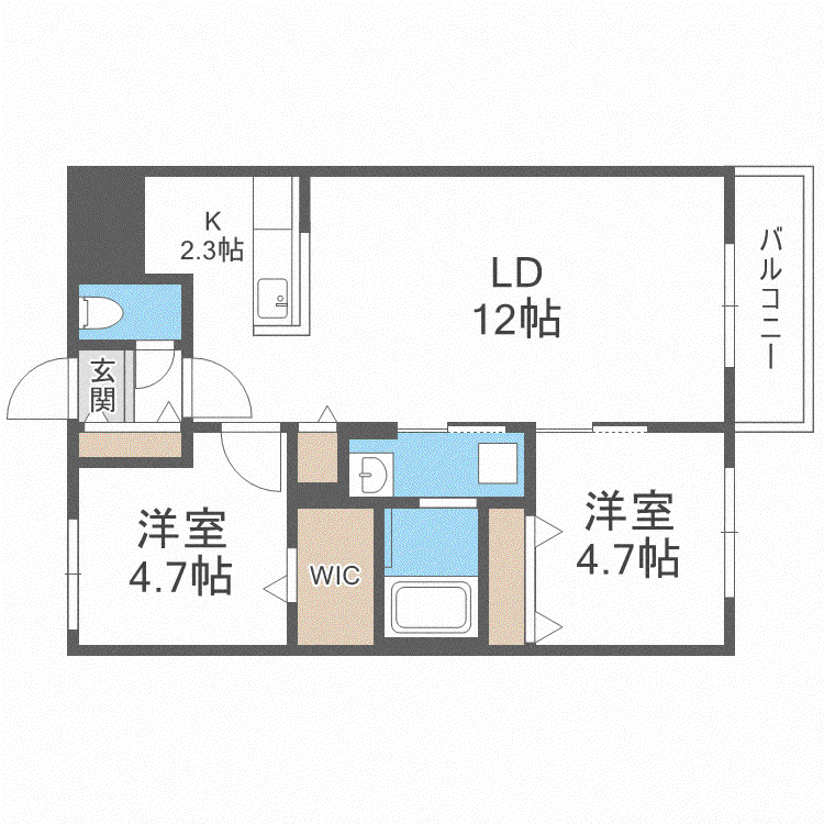 SOLAIE DEUX(2LDK/5階)の間取り写真