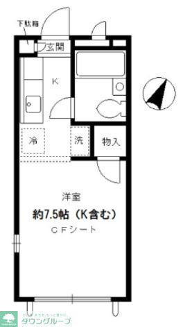 アーバングレース祐天寺(ワンルーム/1階)の間取り写真