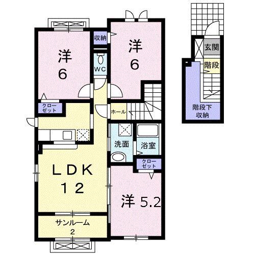 リブレ常盤台A(3LDK/2階)の間取り写真