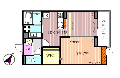 リベリオス相模大野壱番館(1LDK/3階)の間取り写真